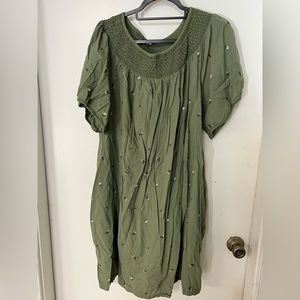Old Navy green floral dress-3x
